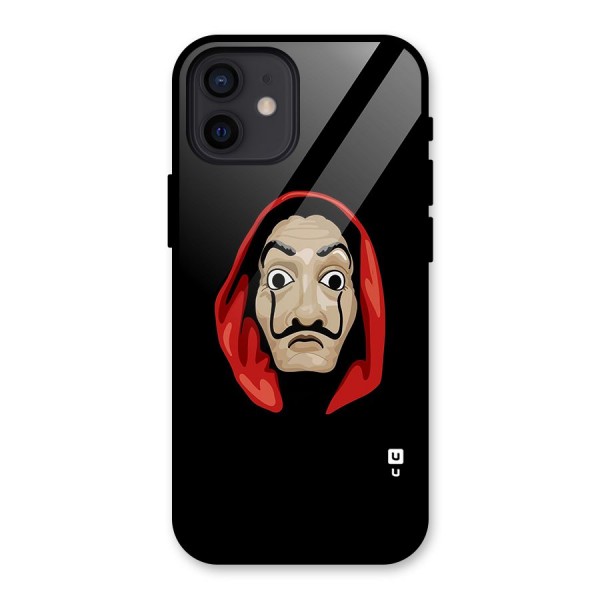 Money Heist Mask Glass Back Case for iPhone 12