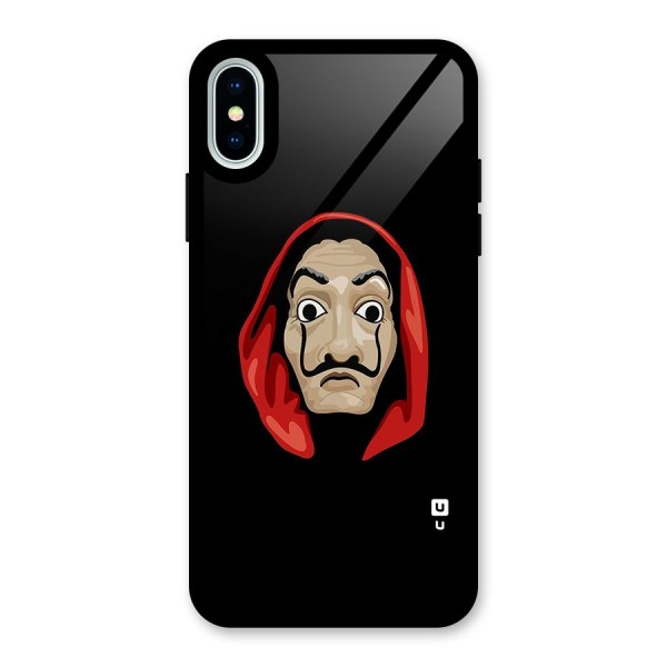 Money Heist Mask Glass Back Case for iPhone X