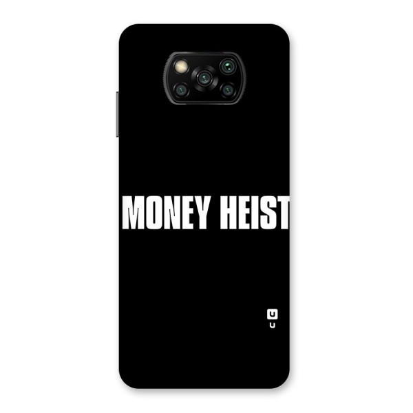 Money Heist Typography Back Case for Poco X3