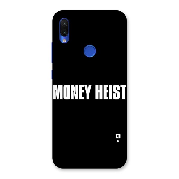 Money Heist Typography Back Case for Redmi Note 7S