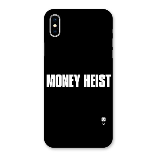 Money Heist Typography Back Case for iPhone X