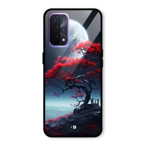 Moon Tree Glass Back Case for Oppo A74 5G
