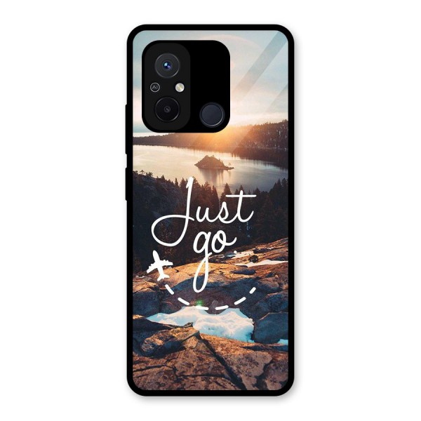 Morning Just Go Glass Back Case for Redmi 12C