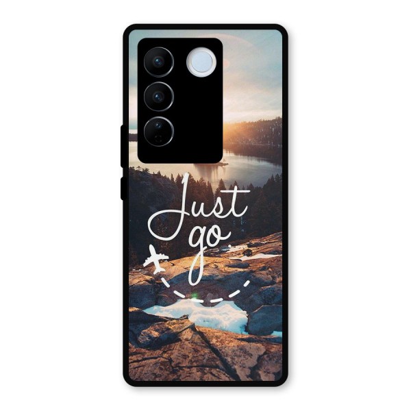 Morning Just Go Metal Back Case for Vivo V27 Pro