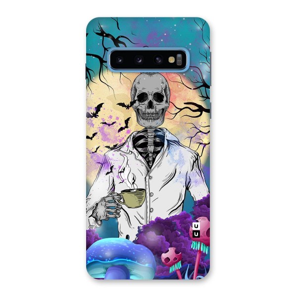 Morning Tea Skull Back Case for Galaxy S10