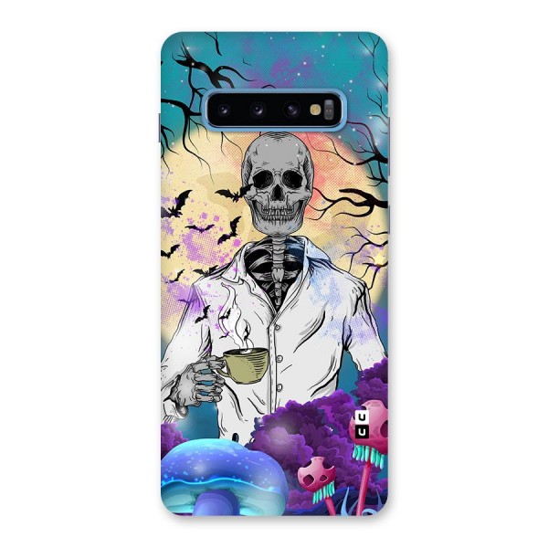 Morning Tea Skull Back Case for Galaxy S10 Plus