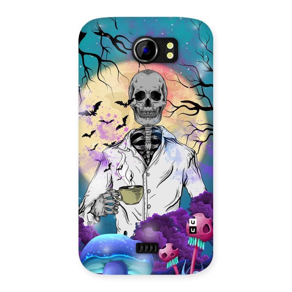 Morning Tea Skull Back Case for Micromax Canvas 2 A110