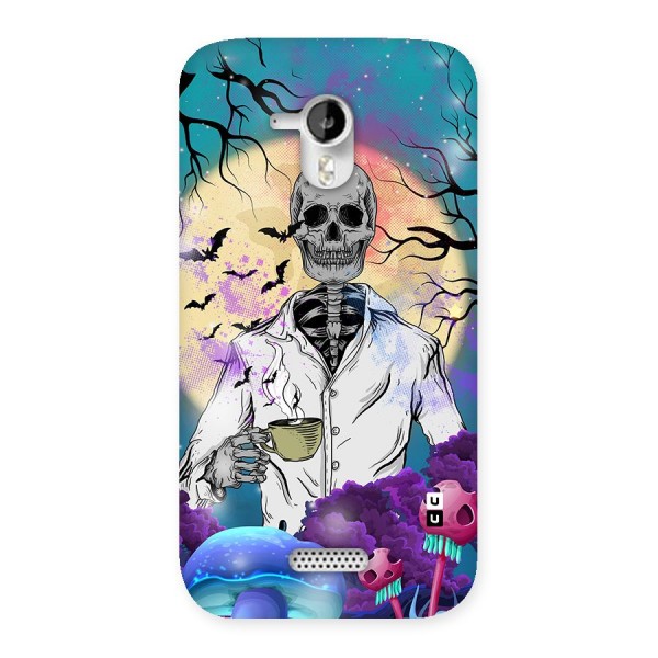 Morning Tea Skull Back Case for Micromax Canvas HD A116