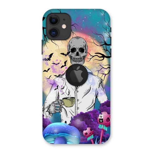 Morning Tea Skull Back Case for iPhone 11 Logo Cut
