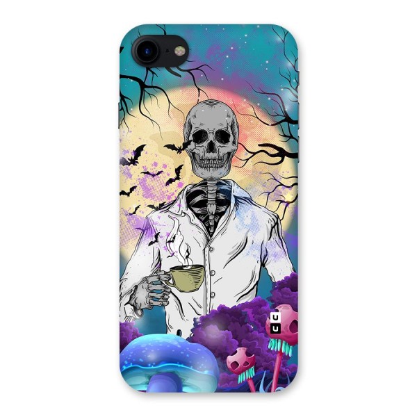 Morning Tea Skull Back Case for iPhone SE 2020