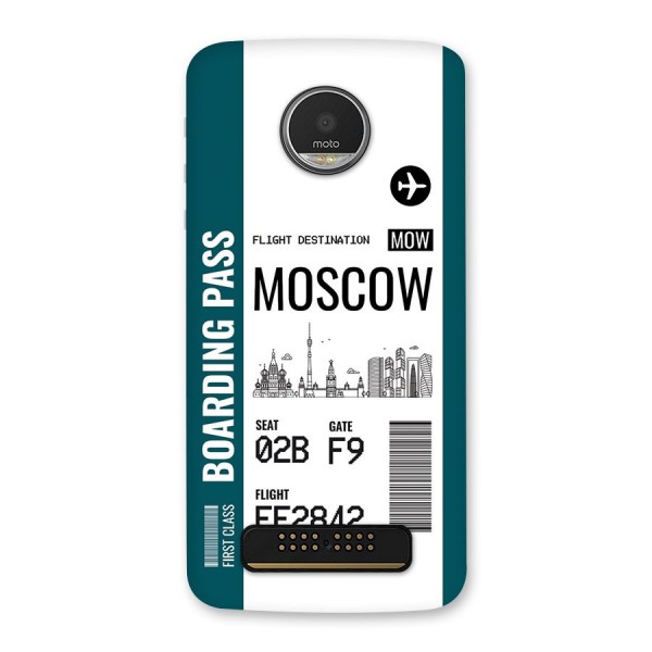 Moscow Boarding Pass Back Case for Moto Z Play