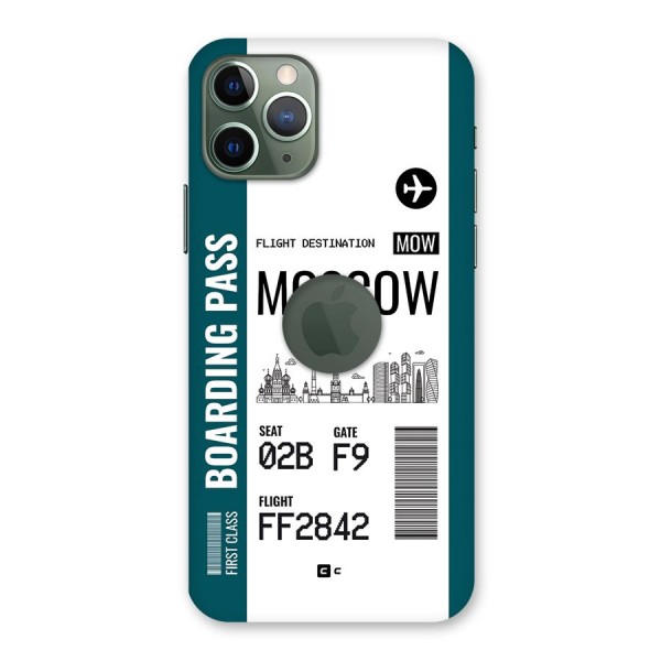 Moscow Boarding Pass Back Case for iPhone 11 Pro Logo Cut