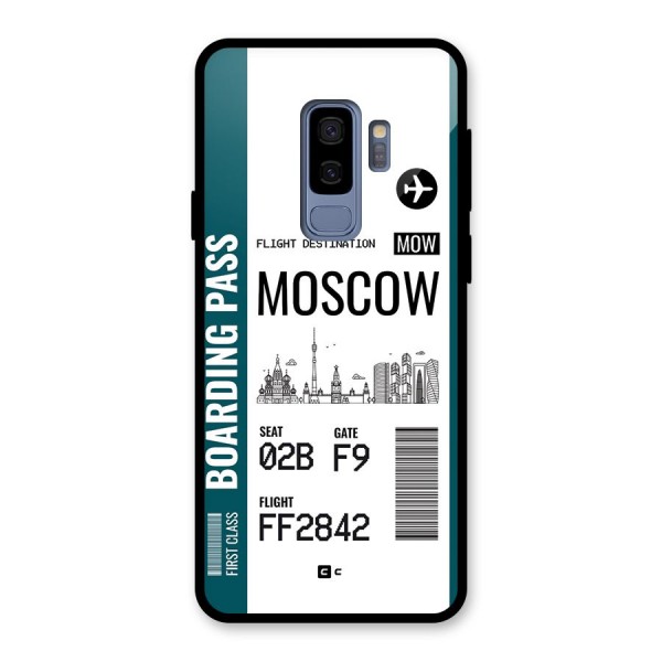 Moscow Boarding Pass Glass Back Case for Galaxy S9 Plus