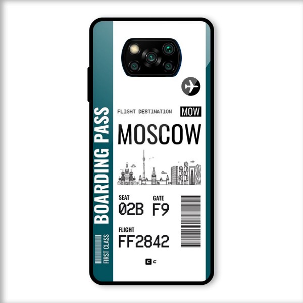 Moscow Boarding Pass Glass Back Case for Poco X3