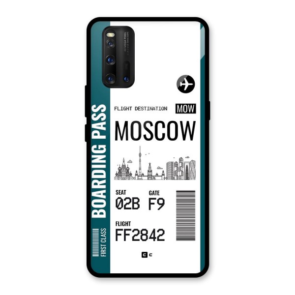 Moscow Boarding Pass Glass Back Case for Vivo iQOO 3