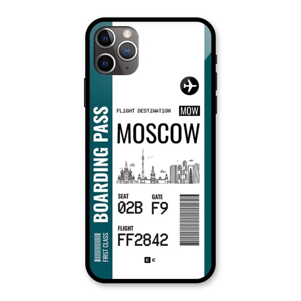 Moscow Boarding Pass Glass Back Case for iPhone 11 Pro Max