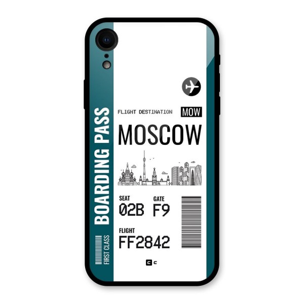 Moscow Boarding Pass Glass Back Case for iPhone XR