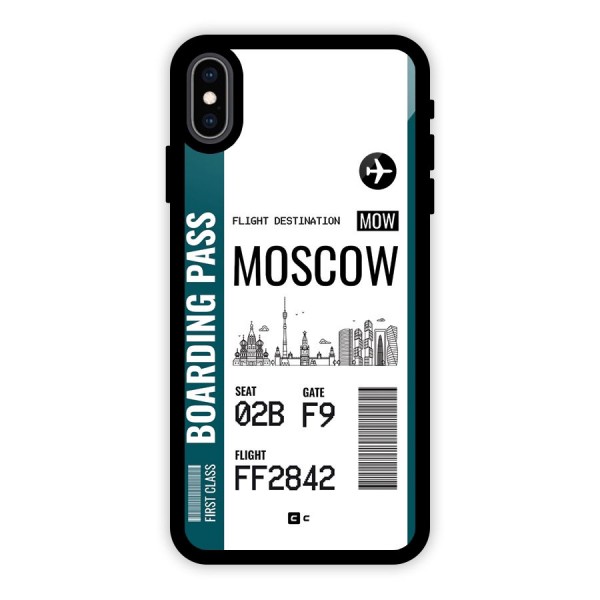 Moscow Boarding Pass Glass Back Case for iPhone XS Max