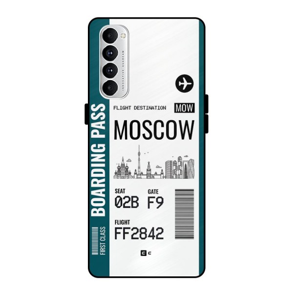 Moscow Boarding Pass Metal Back Case for Oppo Reno4 Pro