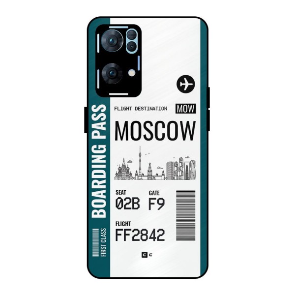 Moscow Boarding Pass Metal Back Case for Oppo Reno7 Pro 5G
