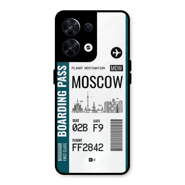 Moscow Boarding Pass Metal Back Case for Oppo Reno8 5G