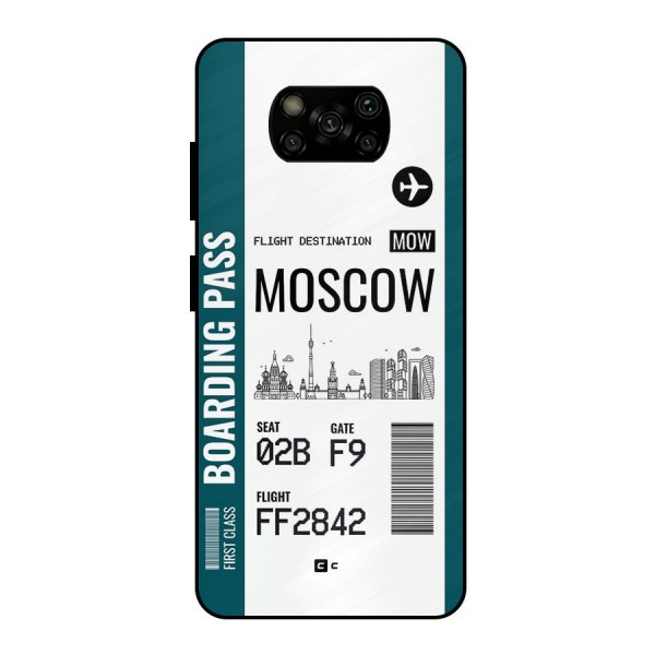 Moscow Boarding Pass Metal Back Case for Poco X3