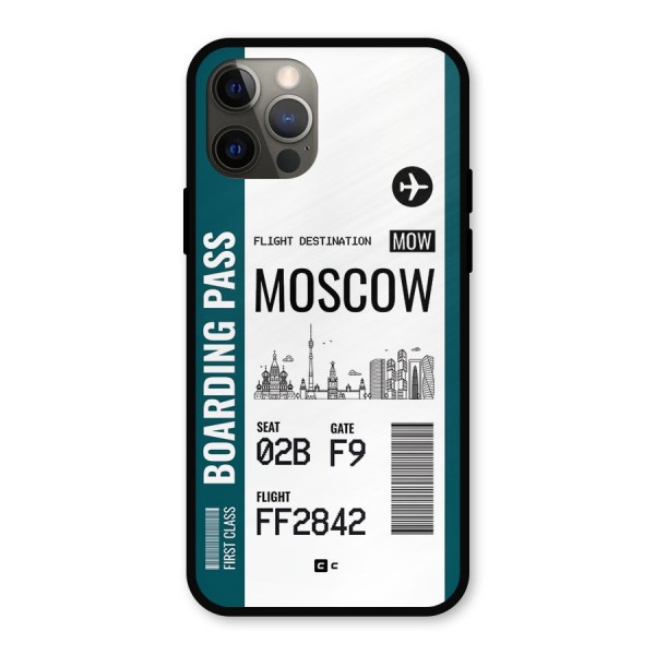 Moscow Boarding Pass Metal Back Case for iPhone 12 Pro