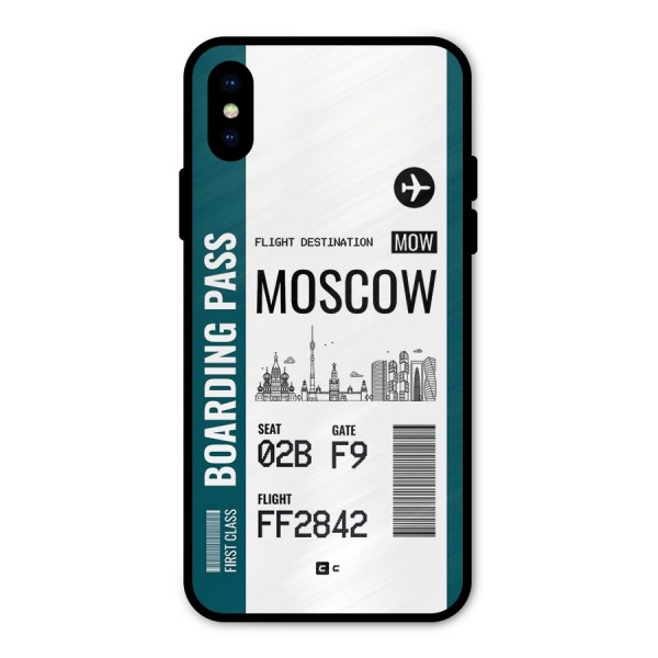 Moscow Boarding Pass Metal Back Case for iPhone X