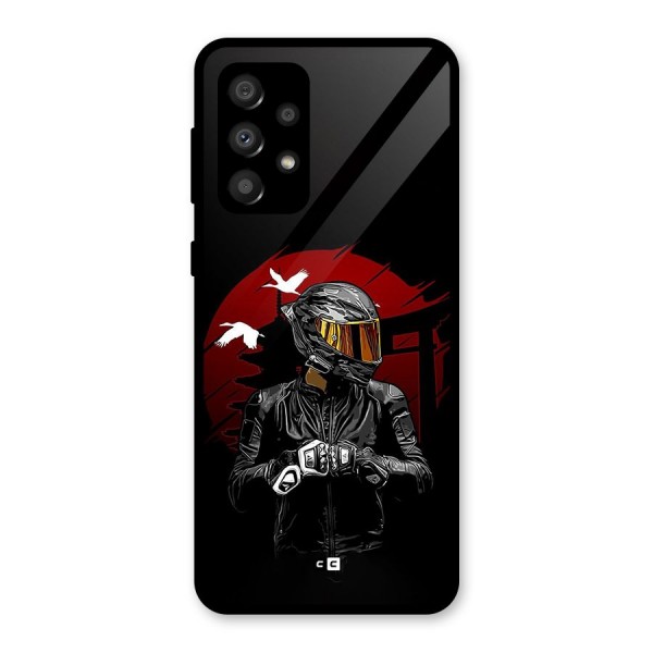 Moto Rider Ready Glass Back Case for Galaxy A32
