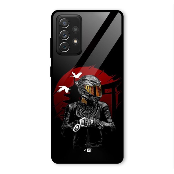 Moto Rider Ready Glass Back Case for Galaxy A72