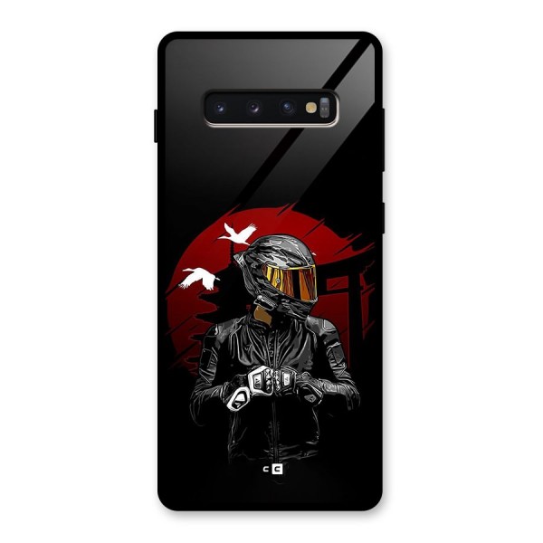 Moto Rider Ready Glass Back Case for Galaxy S10 Plus