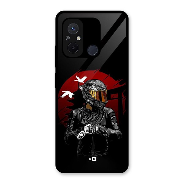 Moto Rider Ready Glass Back Case for Redmi 12C