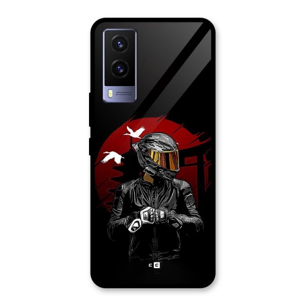 Moto Rider Ready Glass Back Case for Vivo V21e 5G