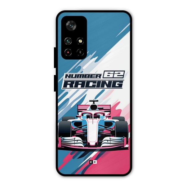 Motor Racing Metal Back Case for Poco M4 Pro 5G