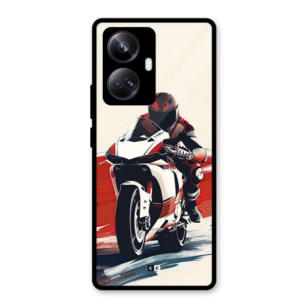 Motosport Rider Glass Back Case for Realme 10 Pro Plus