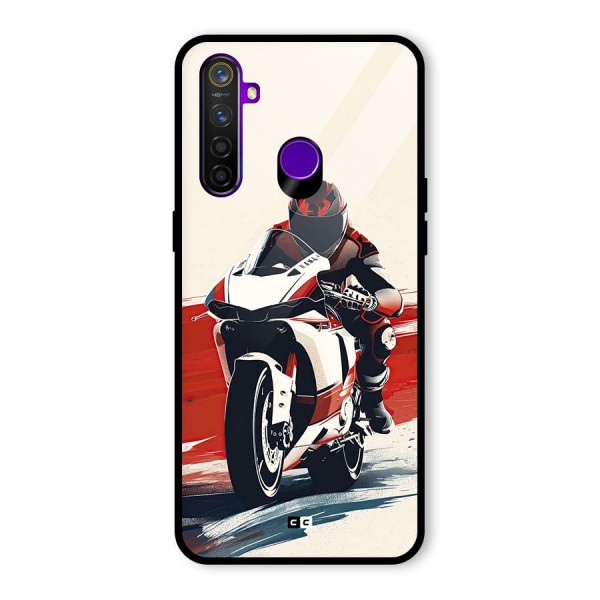 Motosport Rider Glass Back Case for Realme 5 Pro