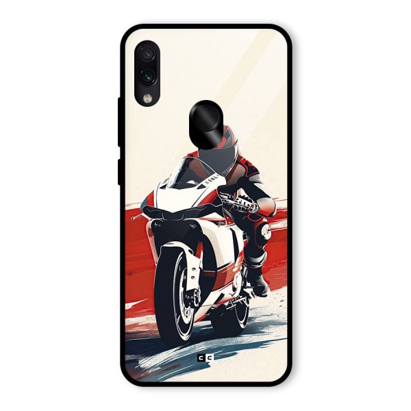 Motosport Rider Glass Back Case for Redmi Note 7S