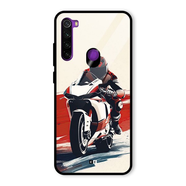 Motosport Rider Glass Back Case for Redmi Note 8