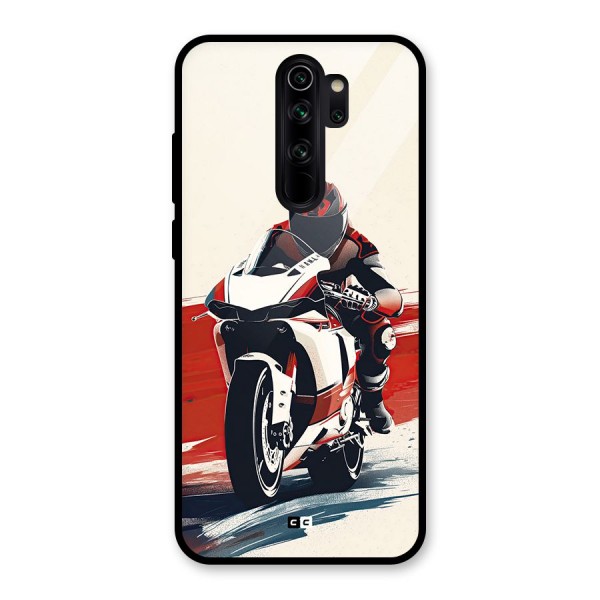 Motosport Rider Glass Back Case for Redmi Note 8 Pro