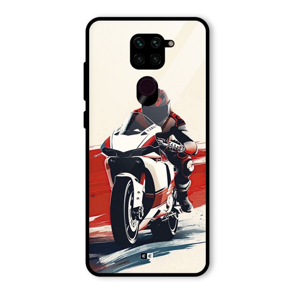 Motosport Rider Glass Back Case for Redmi Note 9