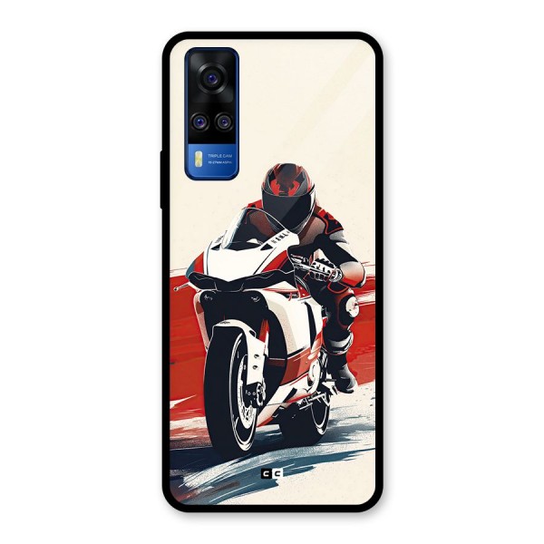 Motosport Rider Glass Back Case for Vivo Y51A