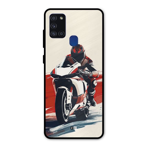 Motosport Rider Metal Back Case for Galaxy A21s