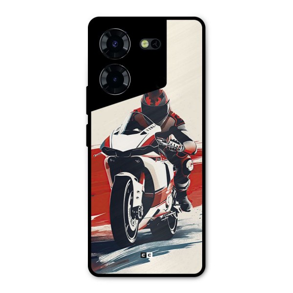 Motosport Rider Metal Back Case for Tecno Pova 5 Pro 5G
