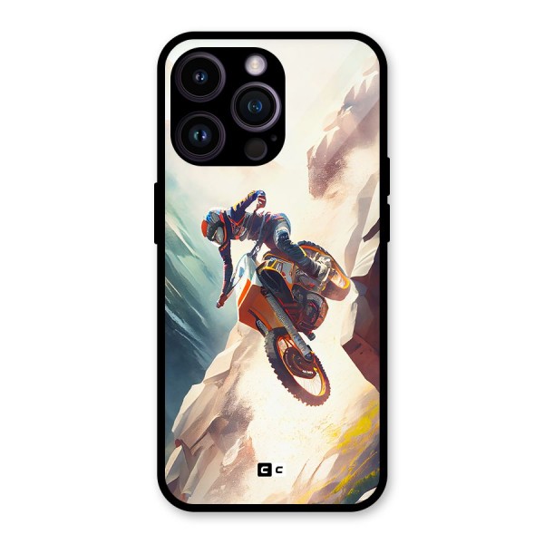 Mountain Biker Glass Back Case for iPhone 14 Pro Max