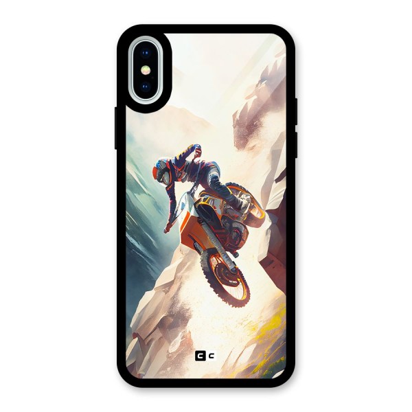 Mountain Biker Glass Back Case for iPhone X