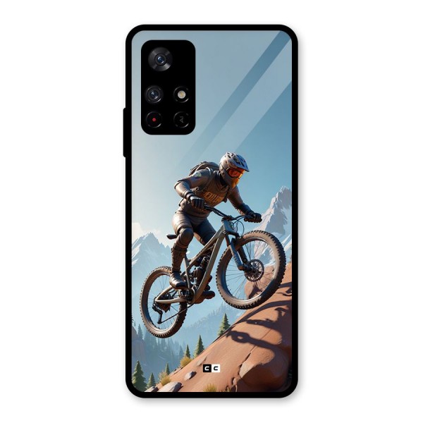 Mountain Rider Glass Back Case for Redmi Note 11T 5G