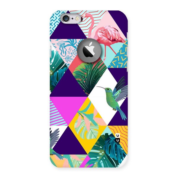 Multicolor Exotic Seamless Pattern Back Case for iPhone 6 Logo Cut
