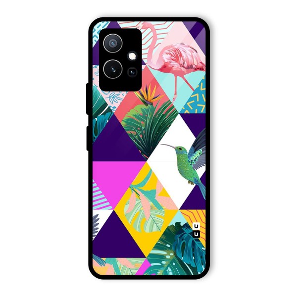 Multicolor Exotic Seamless Pattern Glass Back Case for Vivo iQOO Z6