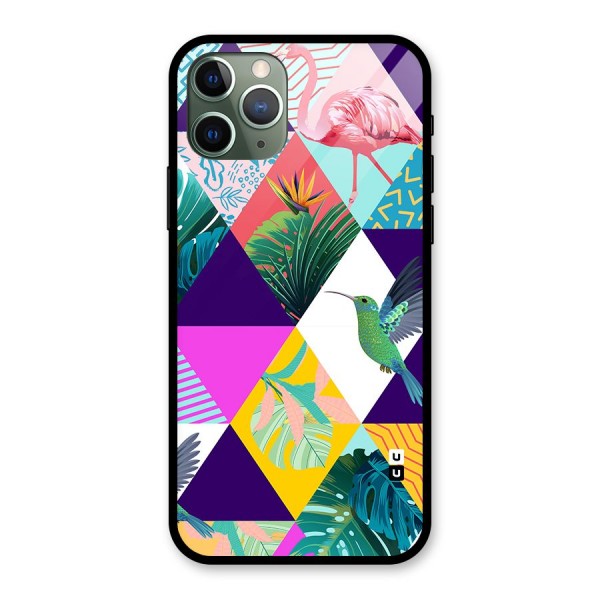 Multicolor Exotic Seamless Pattern Glass Back Case for iPhone 11 Pro
