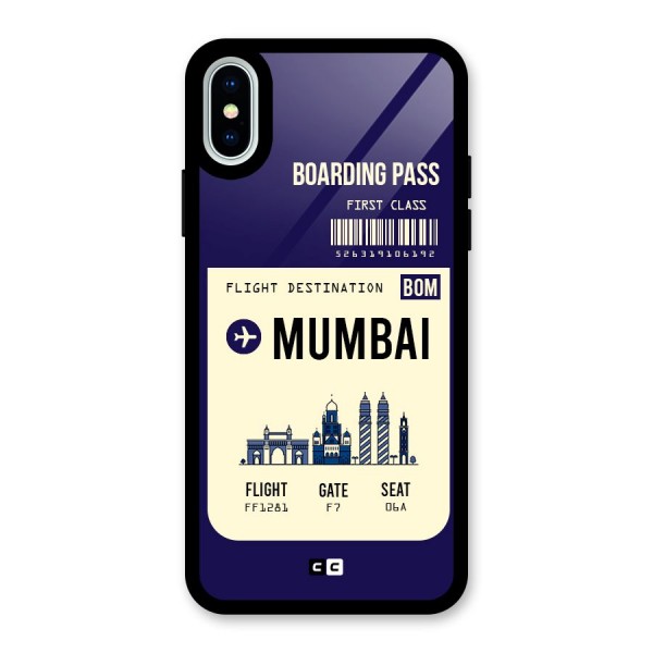 Mumbai Boarding Pass Glass Back Case for iPhone X